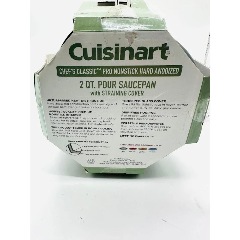 Cuisinart 2 Qt Pour Saucepan Chef's Classic Pro Nonstick Hard Anodized 6119-18P